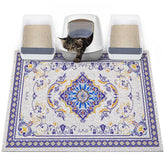 Glittme cat litter mat with non-slip base keeps the box steady and floors clean.