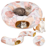 Glittme Cat Tunnel Bed round-tunnel view offers cozy indoor play space.