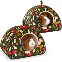 Glittme guinea pig hideout 2Pack bed provides private cozy space for calm rest.