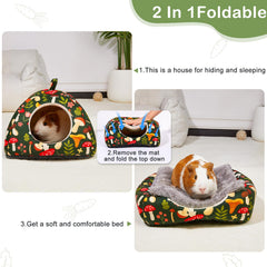 Glittme guinea pig hideout non-slip bottom keeps bed steady during playful bursts.