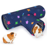 Glittme Guinea Pig Tunnel shows canvas exterior and plush lining for cozy exploration.