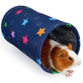 Glittme guinea pig tunnel folded-compact for travel and storage.