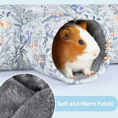 Glittme Guinea Pig Tunnel interior plush offers soft resting space during play.