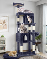 Globlazer 72in cat tree height offers tall play space for large cats.