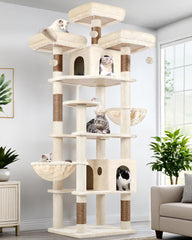 Globlazer 82-inch cat tree top perches for sunny cat watching and lounging
