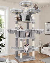 Globlazer Big Cat Tower 80in side view highlights stability for active multi-cat households