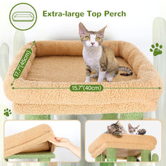 Globlazer Cactus Cat Tower dual condos offer quiet retreats for indoor cats