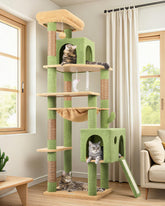Globlazer cactus cat tree tower 70in front view—tall perch for curious indoor cats