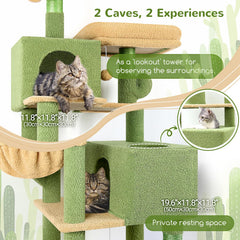 Globlazer Cactus Cat Tree Tower 76-Inch top perches offer elevated viewing and resting spots