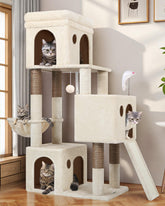 Globlazer cat tower with 3 condos offering quiet retreats for multiple cats.