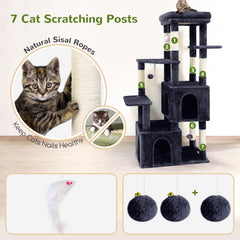 Globlazer cat tower 61in interactive toys encourage play and exercise throughout the day.
