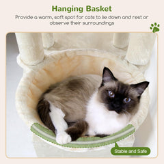 Globlazer cat tower hanging toys stimulate play and engagement.