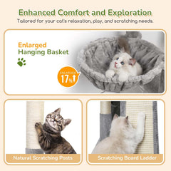 Globlazer cat tower scratch board doubles as a climbing ladder for kittens