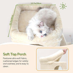 Globlazer cat tower with natural sisal posts for claw care and furniture protection.