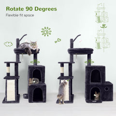 Globlazer cat tower top perch plush cover offers a warm, luxurious resting spot.