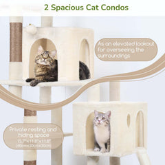 Globlazer cat tree condo provides a spacious private hideaway for cats to nap or play.