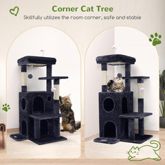 Globlazer Cat Tree Tower 50-inch top perch offers high vantage point for observing the home.