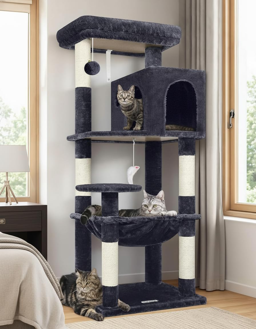 Globlazer cat tree tower top perch with elevated view and cozy lounging space