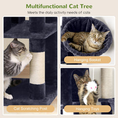 Globlazer Corner Cat Tree 66-Inch cat basket offers cozy retreat