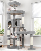 Globlazer Extra Large Platform Cat Tree 65in base plate boosts stability during playtime.