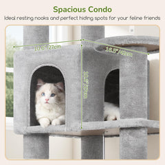 Globlazer Extra Large Platform Cat Tree six sisal posts support scratching and paw care.