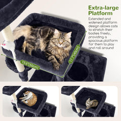 Globlazer F81 with three cat condos providing private spaces for multiple cats