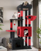 Globlazer Gothic Cat Tower top perch provides a spacious lounging area for large cats