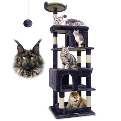 Globlazer heavy-duty cat tree base stabilizes tall climbs for large cats.