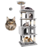 Globlazer heavy duty cat tree top-view shows stable triangle frame for big cats.