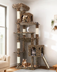 Globlazer heavy-duty cat tree tower stands 70 inches tall for indoor cats with a commanding presence