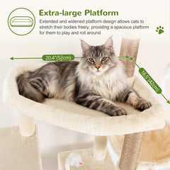 Globlazer sturdy cat tree 68-inch top perspective highlights climbing routes for exploration