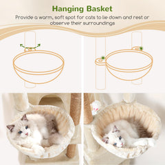 Globlazer sturdy cat tree five scratching posts support active scratching and exercise