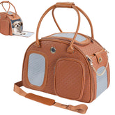 GLOBLYTE dog purse carrier front view with chic PU leather for stylish travel