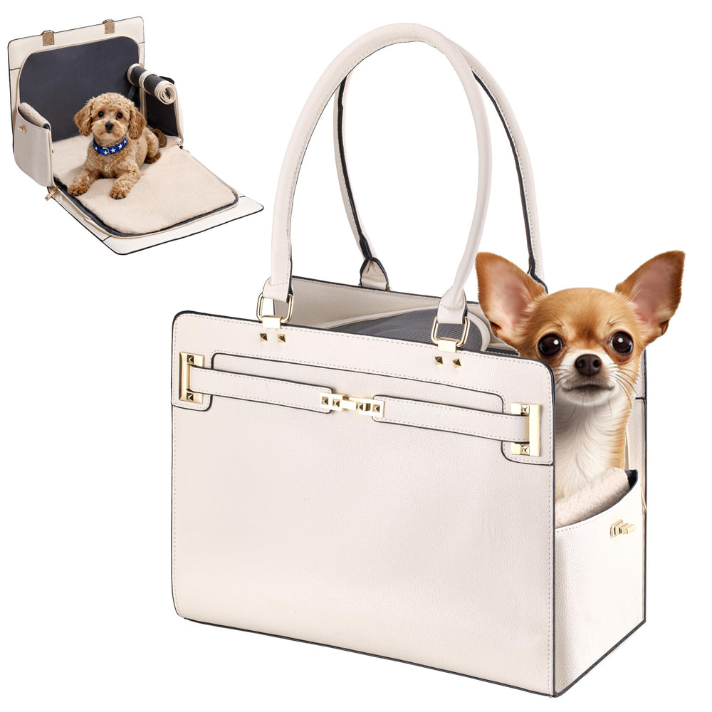 Globlyte dog purse carrier open view highlights portable style for small pets on travel