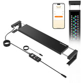 GLOWRIUM smart aquarium light on desk enables easy wireless control for freshwater tanks.