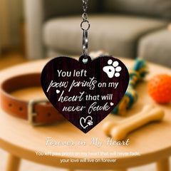 Gluimayo heart-tag close-up highlights the paw-prints message for lasting remembrance.