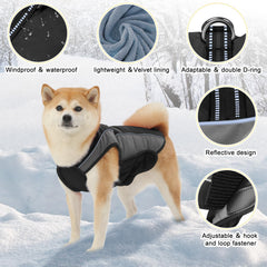 Gmayoo dog coat warm fleece lining provides cozy insulation for cold outdoor moments