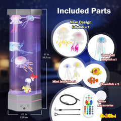 Go2Chai Jellyfish Lamp side view showing color-changing mood lighting