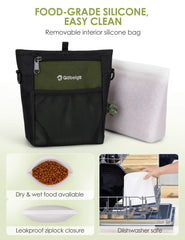 Gobeigo pouch front pocket holds phone securely for quick access during walks.