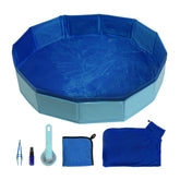 Goblfu bath pool foldable blue enables portable pet bathing and easy setup.