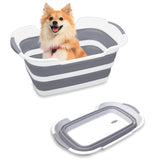 Goderewild collapsible pet bathtub expanded for comfortable bathing.