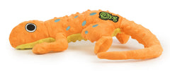 GoDog Amphibianz Gecko orange large plush makes a great cuddle buddy for dogs.
