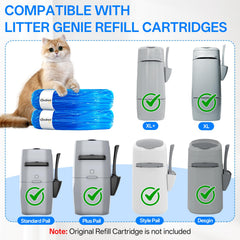 Godyoy litter genie-compatible bags fit Litter Genie pails for easy waste disposal.
