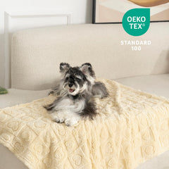 Gogobunny blanket care label shows cold wash and dry
