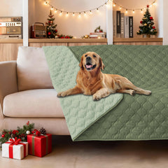 Gogobunny dog bed cover with plaid double-sided design protects furniture.