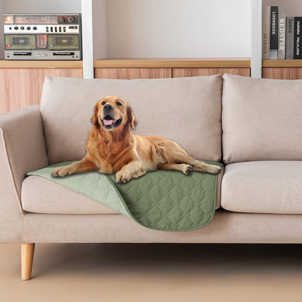 Gogobunny dog bed cover plaid close-up with dual colors for stylish protection.