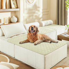 Gogobunny dog bed cover shows waterproof outer layer for spill protection.