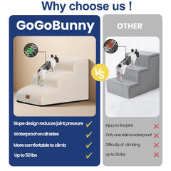 GoGoBunny dog stairs hidden handle supports easy transport