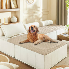 Gogobunny double-sided waterproof bed cover with plaid protects furniture and simplifies cleanup.