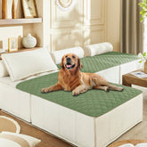 gogobunny double-sided waterproof bed cover shows dual-color plaid for sofa protection and easy styling.